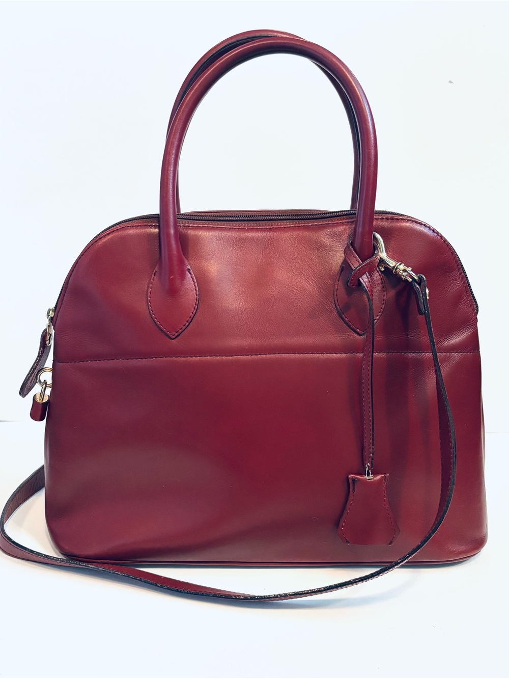 Vintage El Corte Ingles Burgundy Satchel